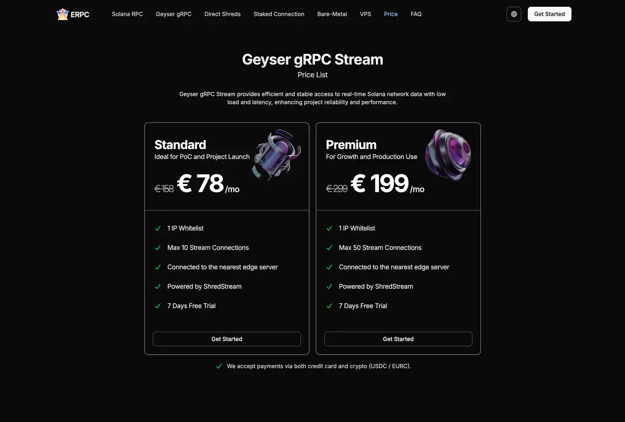 Geyser gRPC Standard Plan