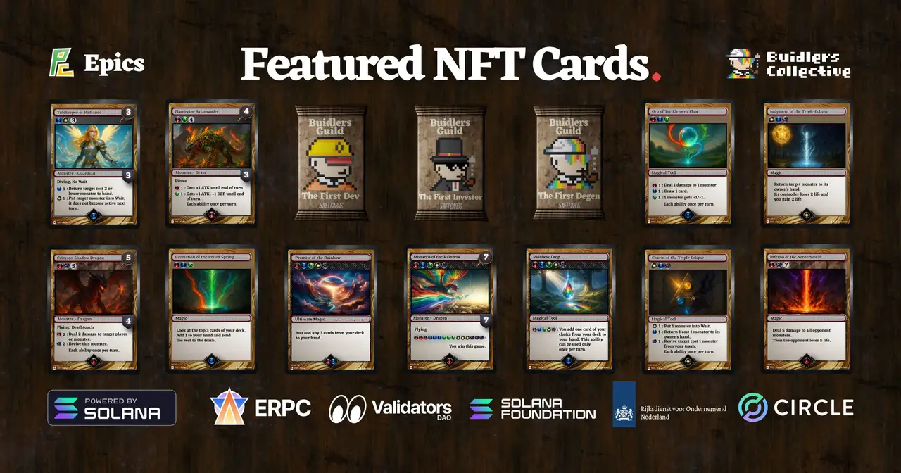 Epics DAO Releases Multicolor Featured Solana NFT Cards from the Alpha Series