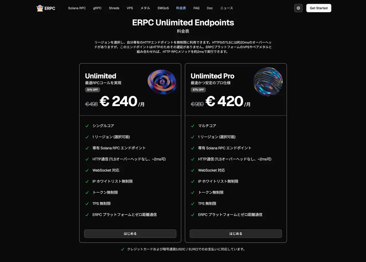 Unlimited Endpoints 料金表