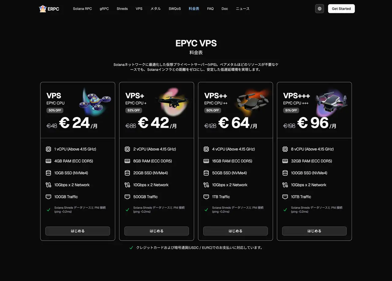 ERPC VPS 料金表