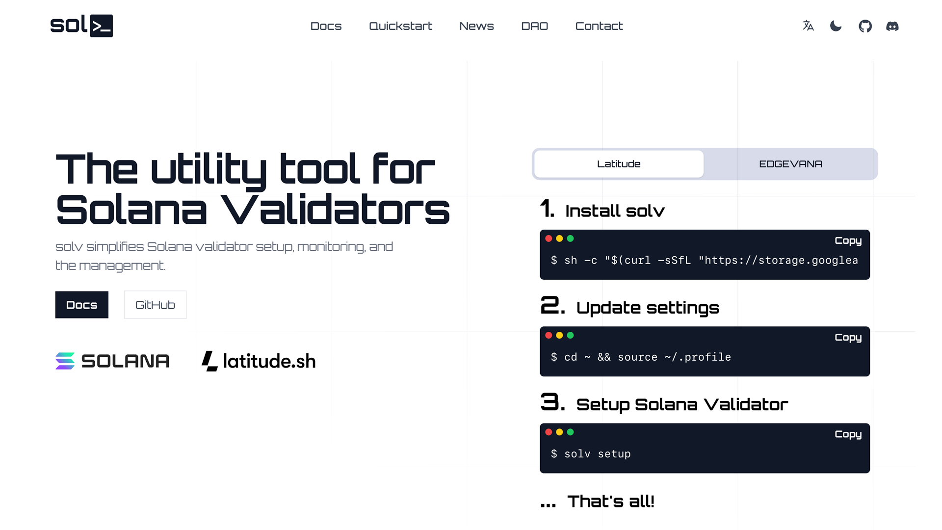 solv - Solana Validator Open Source Tool