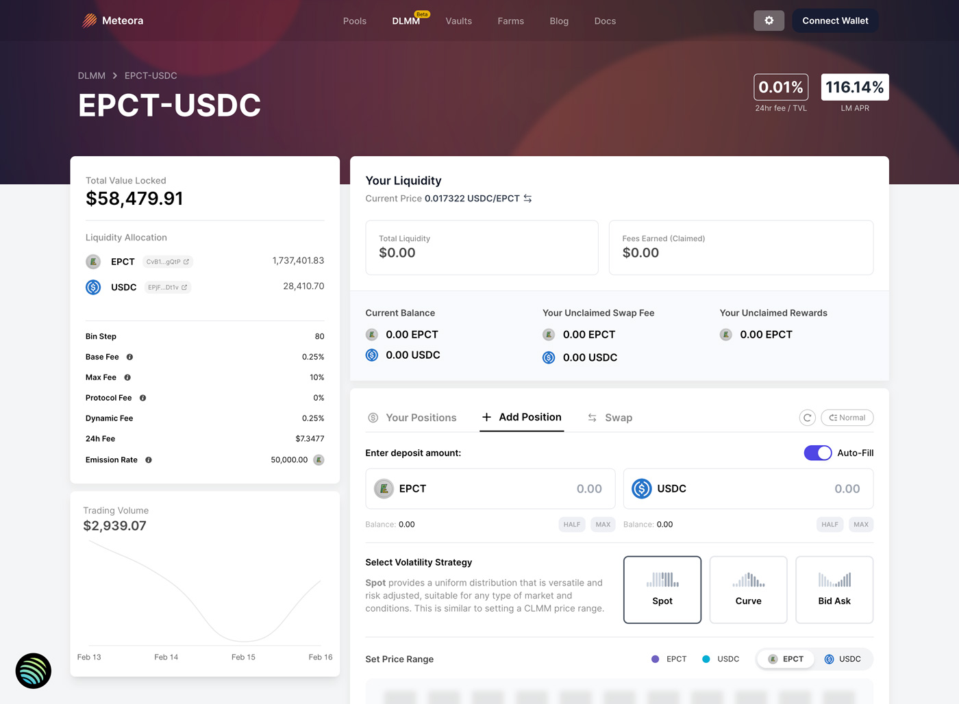 Meteora DLMM EPCT - USDC Pool